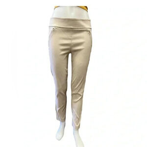 Le Chateau  Pull On Mid Rise Oatmeal Slacks Pants Size 8